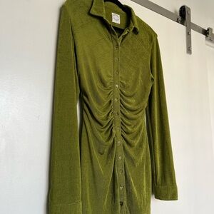 With Jean Andy Dress Forest Green Small